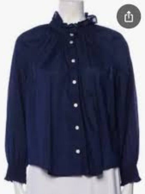 Veronica Beard Tops - 14 - NWT VERONICA BEARD CALISTO RUFFLED BUTTON-FRONT